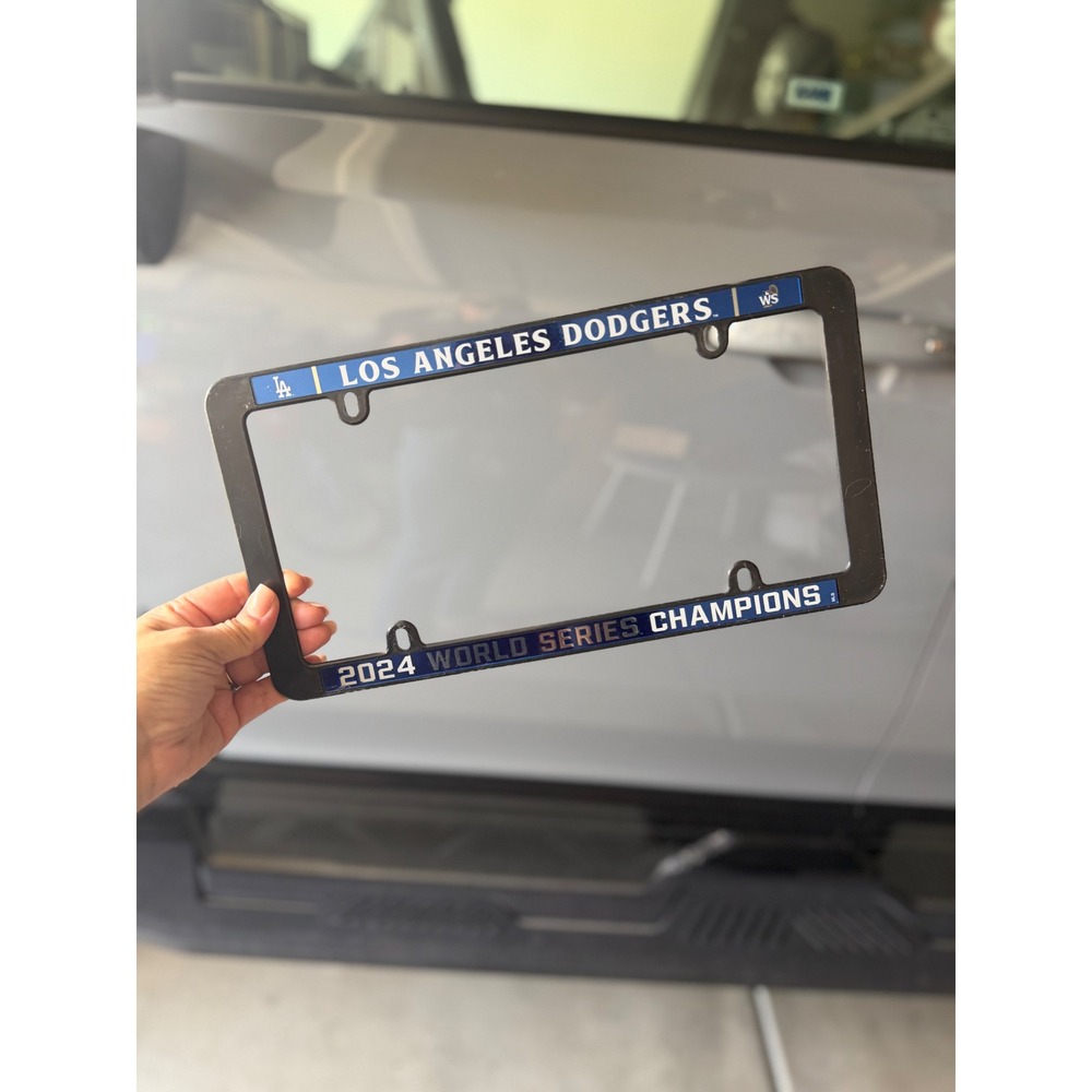 2024 Los Angeles Dodgers World Series Champions License Plate Frame MLB Blue